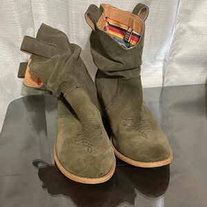 Women’s Olive Suede Ankle Boots